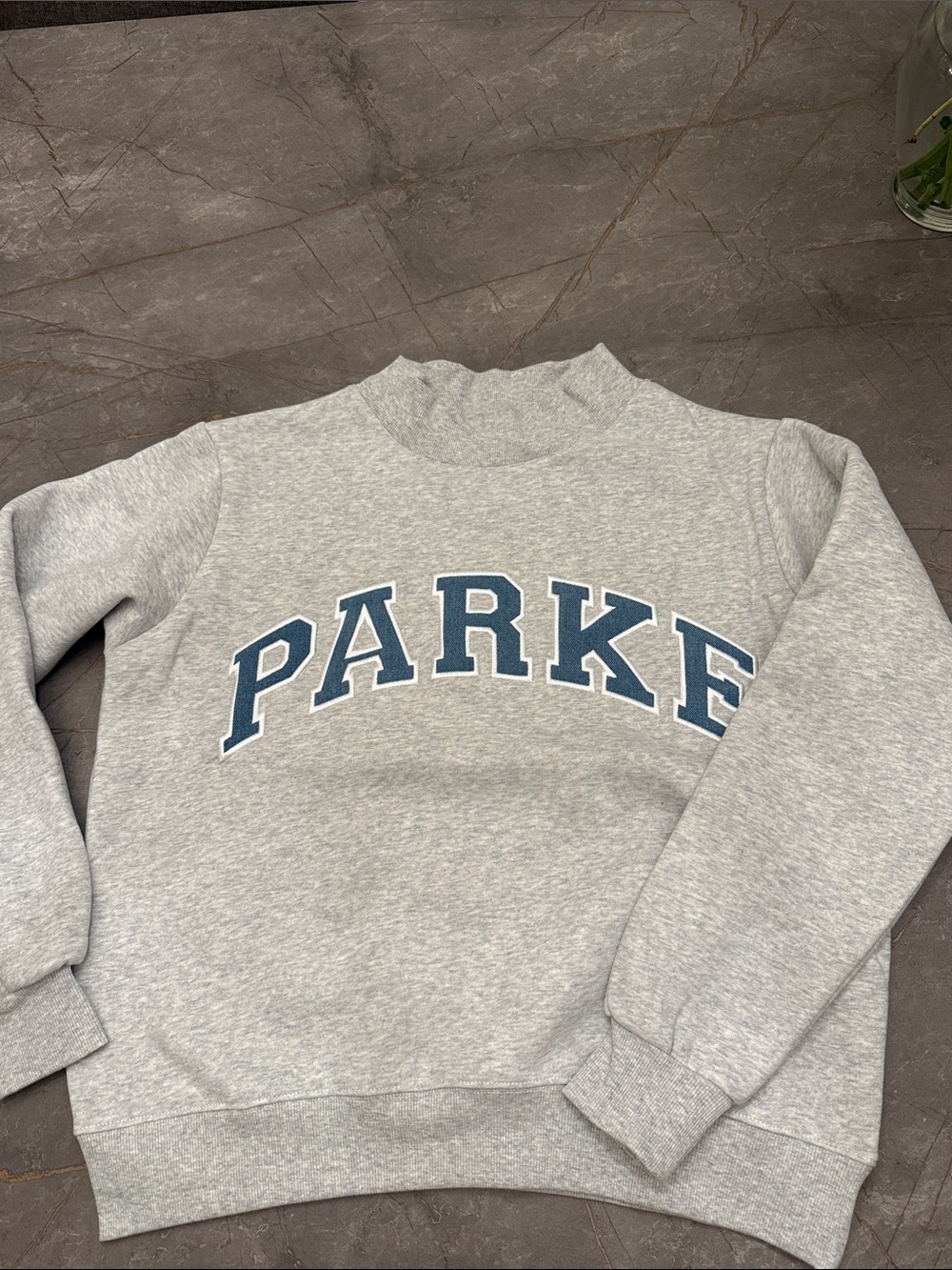 PARKER Vintage Denim Varsity Mockneck - Classing Grey S/M